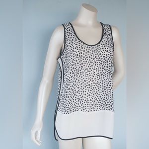 Loft Animal Print Lightweight Tank In Black and White